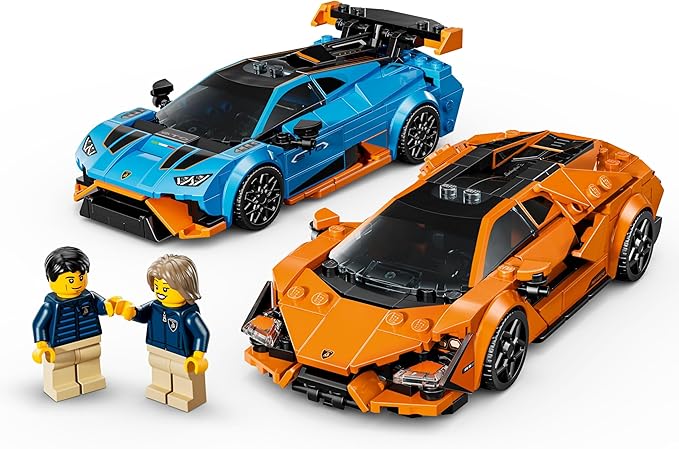 LEGO Speed Champions Lamborghini Revuelto & Huracán STO Car Toys - Building Toy for Pretend Play for Boys & Girls, Ages 10+ - Model Car Kit Display - Gift Idea for Kids - 77238
