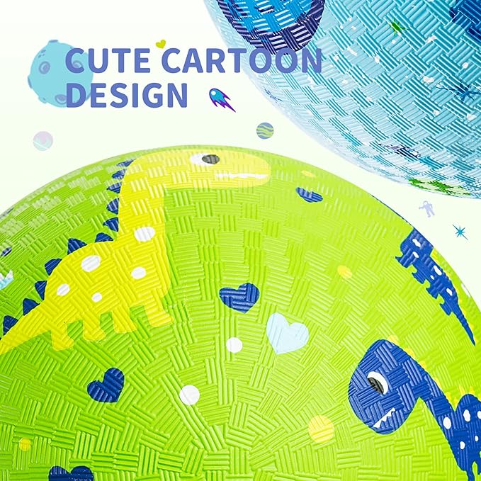 ZOOJOY Pack of 4 Playground Balls, 6" Rubber Bouncy Kickball Set for Toddlers Ages 1-6, Indoor & Outdoor Dodgeball Balls for Kids with 2 Hand Pumps & Gift Boxes – Fun School & Party Toys