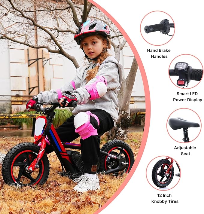 Lightweight Electric Dirt Bike for Kids, 170W Powerful Racing Grade Motorcycle Up to 10MPH, 24V Detachable Battery, 12-Inch Off-Road Tires, 2-Speed Modes Mini Motocross Bike- Ideal for Ages 3-6