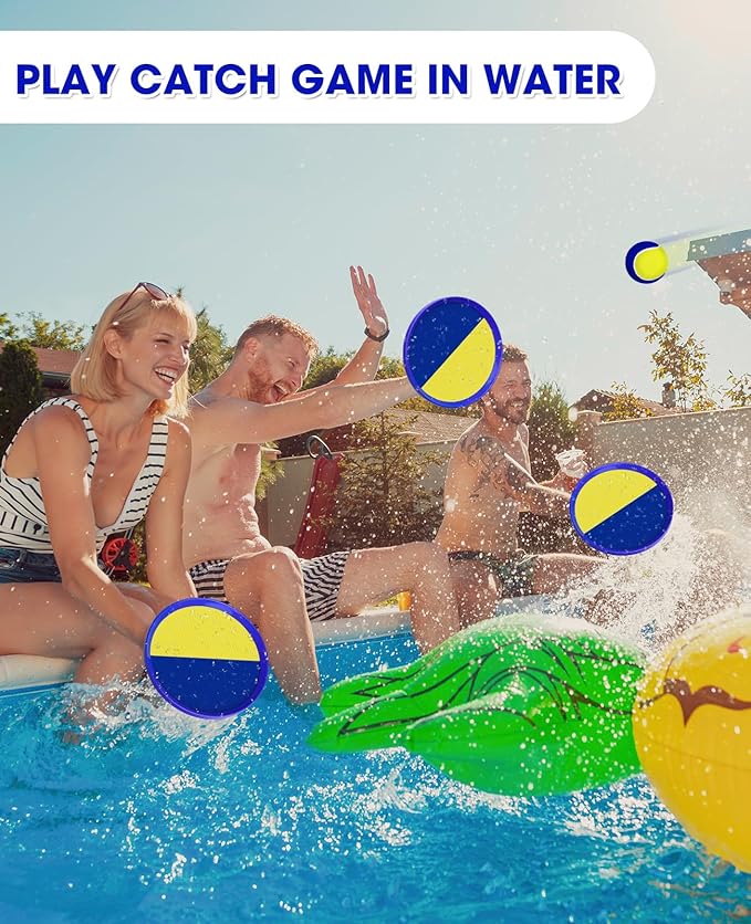 Aywewii Toss and Catch Ball Game Outdoor Toys for Kids Pool Toys Beach Balls Outdoor Yard Games Ball Catch Paddle Set for 3 4 5 6 7 8 9 10 Year Old Easter Basket Gifts