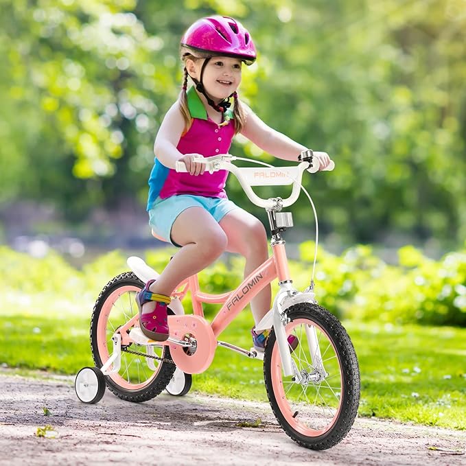 14/16/18 Inch Children’s Bike for Toddlers Kids Ages 3-9, Safe Non-Slip Tires, Removable Training Wheels, Coaster Brake, Easy Assembly, Perfect for Boys and Girls, Multiple Color