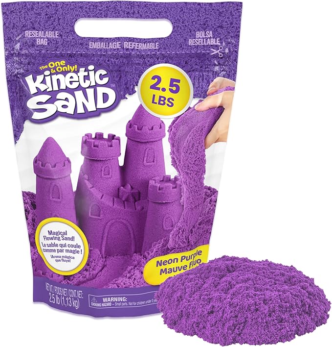 Kinetic Sand, 2.5lbs Purple Play Sand, Amazon Exclusive, Resealable Bag (Packaging May Vary), Sensory Toys, Holiday Gifts & Stocking Stuffers for Kids Ages 3 and up