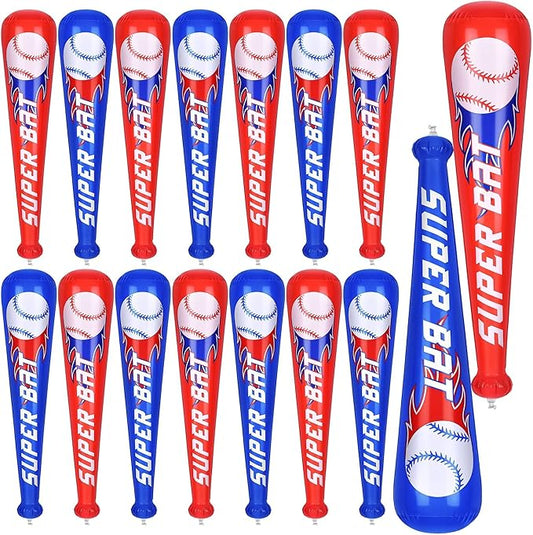 durony 18 Pieces Baseball Bat Inflates 22 Inch Inflatable Baseball Inflates, Baseball Party Supplies, Sports Theme Toy, Birthday Party Decorations