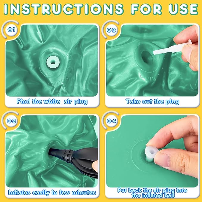 Lewtemi 6 Pcs Hopper Ball Carnival Outdoor Games 32 Inch Jumping Hopping Inflatable Bouncing Ball with Handle and Air Pump for Kids Sport Exercise(Morandi Color)