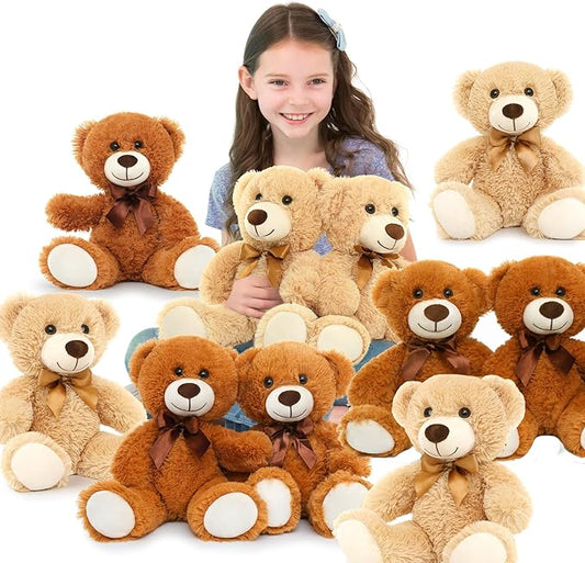 MaoGoLan 10 Pack Teddy Bears in Bulk 14 inch Stuffed Animals Set for Kids Small Stuffed Bears Bundle Teddy Bear for Wholesale, Baby Shower Decorations Christmas (Machine Washable)