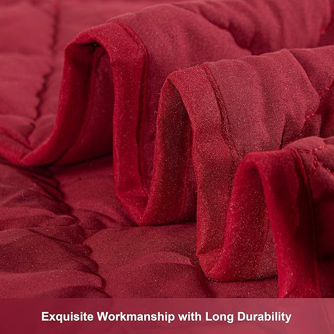 NTBAY Down Alternative Toddler Comforter, Lightweight and Warm Solid Color Baby Crib Quilted Blanket, 39x47 inches, Red