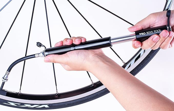 Pro Bike Tool Mini Bike Pump - Compact and Portable Bicycle Tire Pump for Fast Inflation - Compatible with Presta and Schrader Valves - Lightweight and Durable Design - Essential Bicycle Accessories