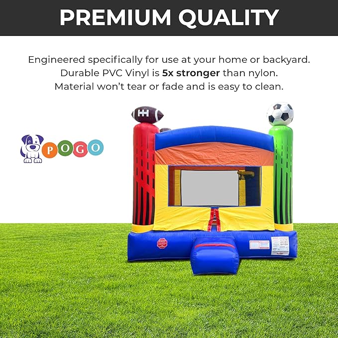 Crossover Deluxe Sports Inflatable Bounce House, Bouncy Jump Castle for Kids and Toddlers, Outdoor Birthday Party Jumping Bouncer, Commercial-Grade, Without Blower, 13 x 12 x 14.5 Ft