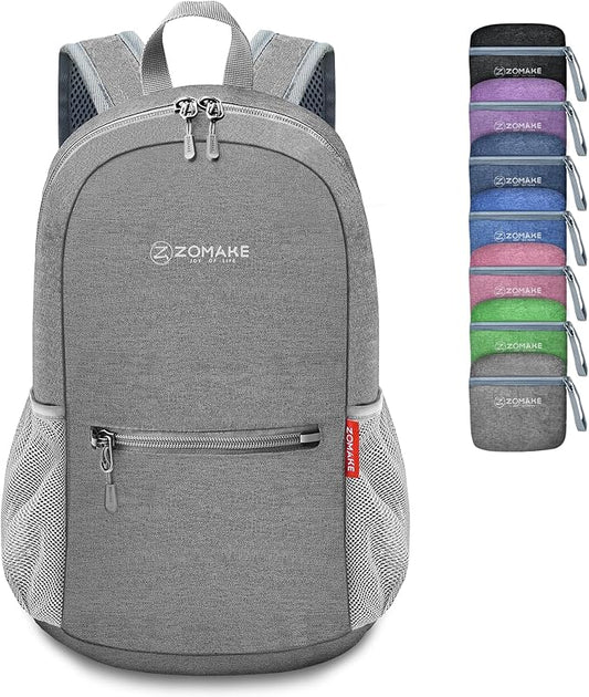 ZOMAKE 10L Lightweight Packable Hiking Backpack - Small Travel Hiking Daypack for Women Men - Tear Resistant Foldable Day Pack for Camping Outdoor Sports(Grey)
