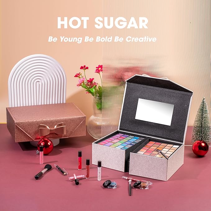 Hot Sugar Girls Makeup Kit for Teenagers, Beginner Makeup Gift Set for Women Full Makeup Kit (Bronze)