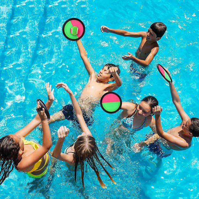 Aneco Toss and Catch Paddle Game Set Disc Paddles and Toss Ball Sport Game with Storage Bag, 6 Paddles and 6 Balls