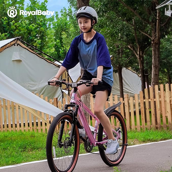RoyalBaby Kids Mountain Bike for Boys and Girls, Ultra-Light Aluminum 20-24 Inch Wheel Bicycle for 6-14 Years Old Children, 7/21-Speeds Drivetrain