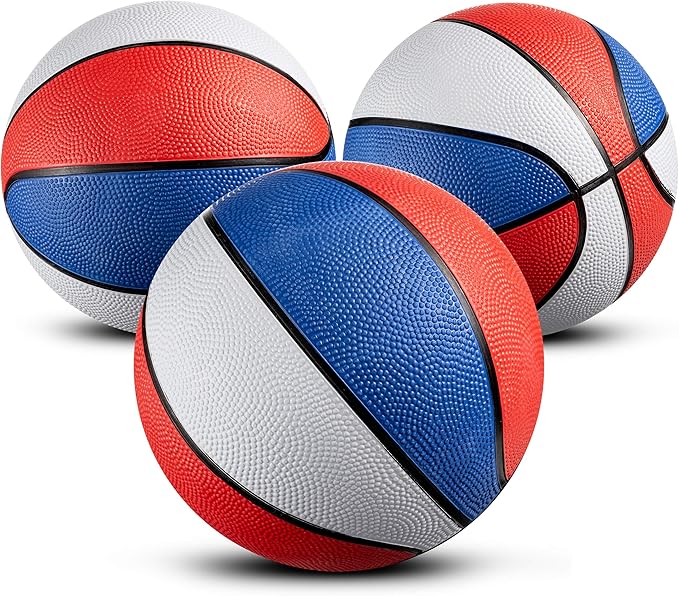 Bedwina Mini Rubber Basketball Balls for Kids - (Pack of 12) 7 Inch, Size 3 - Pool Basketball Hoop Set, Outdoor & Indoor Small Hoops Carnivals, Game Prizes