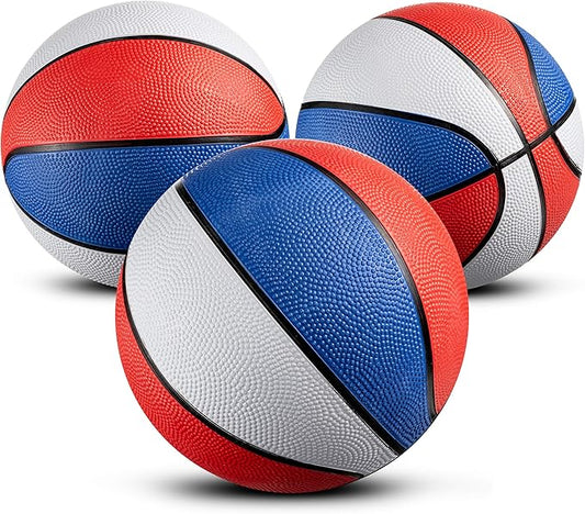 Rubber Mini Basketball Balls for Kids 7 Inch, Size 3 Pack of 3 - Pool Basketball for Mini Hoop Outdoor & Indoor