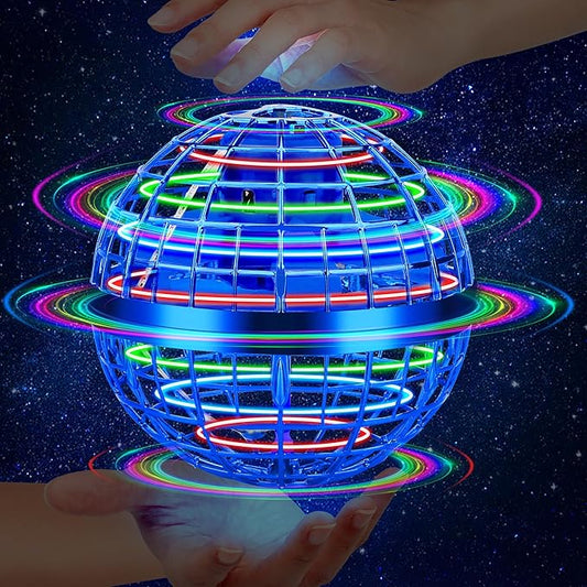 Flying Orb Ball Toy,2025 Upgraded Parachute with LED Light,Magic Hand Controlled Gravity Ball,Cosmic Globe Boomerang,Cool Christmas Birthday Gift for 6 7 8 9 10+ Year Old Boys Girls Teens-Navy