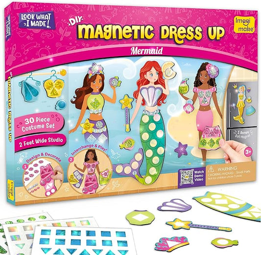 Imagimake DIY Magnetic Dress-Up Mermaid |Pretend Play Magnetic Toys for Kids | 30 Magnetic Dresses & Accessories | Interchange & Create Unlimited Outfits | Fun Christmas Gifts for Girls Ages 3-5-8-10