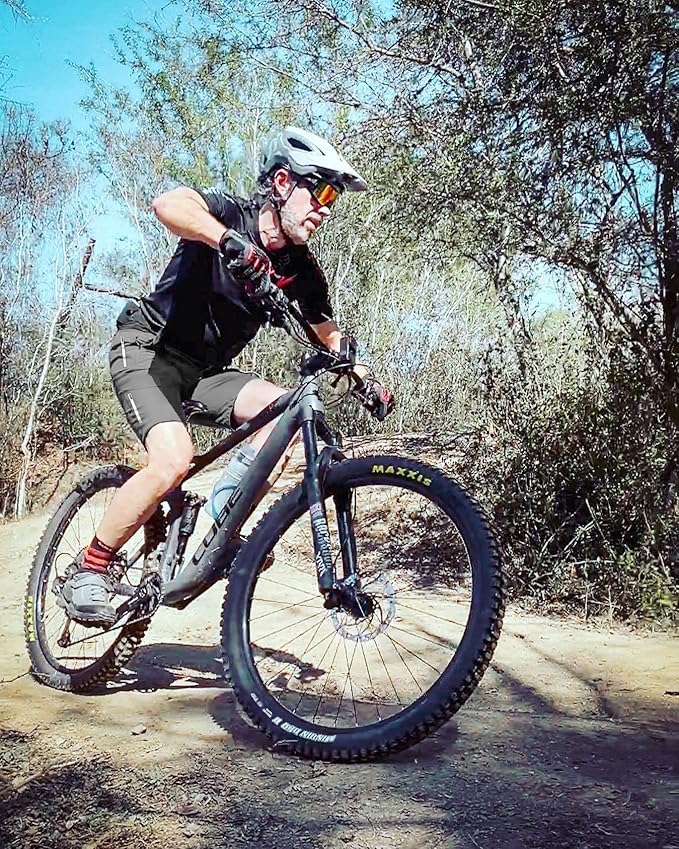 Lo.gas Mountain Bike Shorts for Men,3D Padded Loose-fit Cycling Biking Bicycle Shorts Mens with Underwear Zipper Pockets