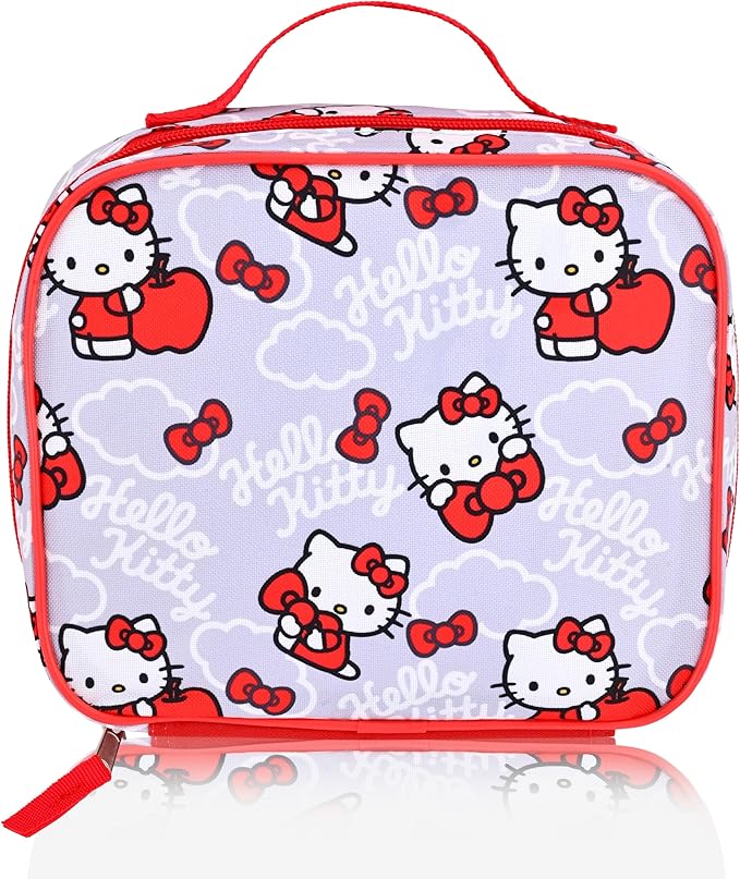 Fast Forward Sanrio Hello Kitty Lunch Box for Kids | Insulated Lunch Bag Lunch Box for Girls, Boys, Unisex, Toddlers| Hello Kitty and Friends Grey Reusable Lunchbox