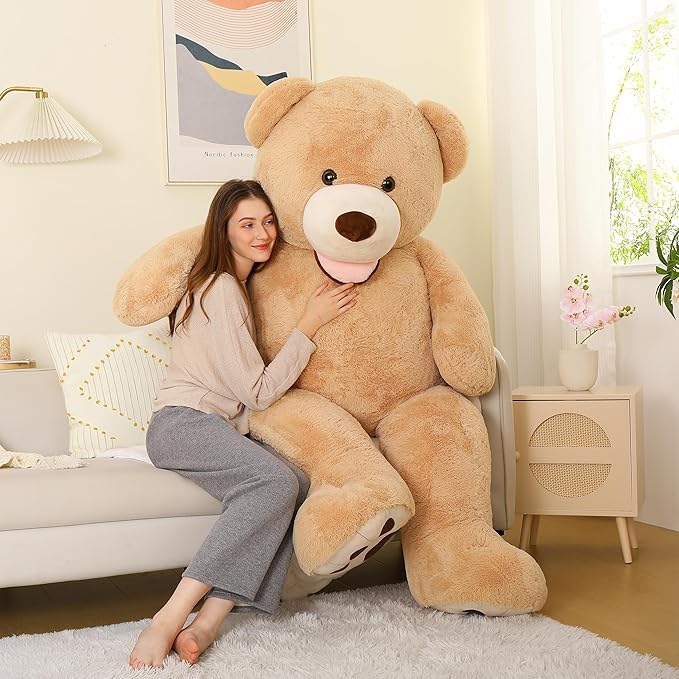MorisMos Giant Teddy Bear Plush 6ft, Life Size Huge Brown Teddy Bears for Boyfriend Girlfriend, 6 Foot Large Big Bear Gifts for Lover on Valentines, Anniversary, Birthday