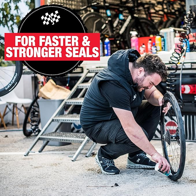 Finish Line FiberLink Pro Latex Tubeless Tire Sealant with Kevlar Technology – Long-Lasting, Low Viscosity Bicycle Sealant for Road, Gravel, Cyclocross, Mountain & Fat Bike Tires, 8 oz