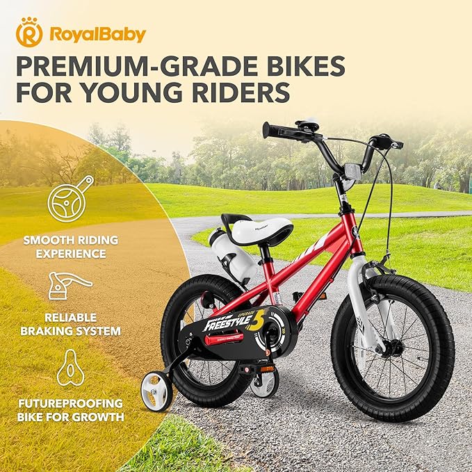RoyalBaby Kids Bike EZ Balance to Pedal Dual Handbrake Toddlers Boys Girls Bicycle 12-20 Inch for Age 3-10 Years