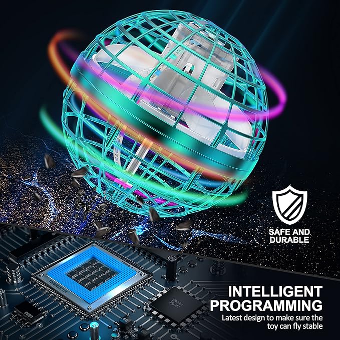 2025 Flying Orb Ball Toy,Cosmic Globe Boomerang Hover Ball Galactic Fidget Spinner, Hand Drone Orbit, Cool Toys Gift for 6 7 8 9 10+ Year Old Boys Girls Teens Outdoor Toys(Light Blue)