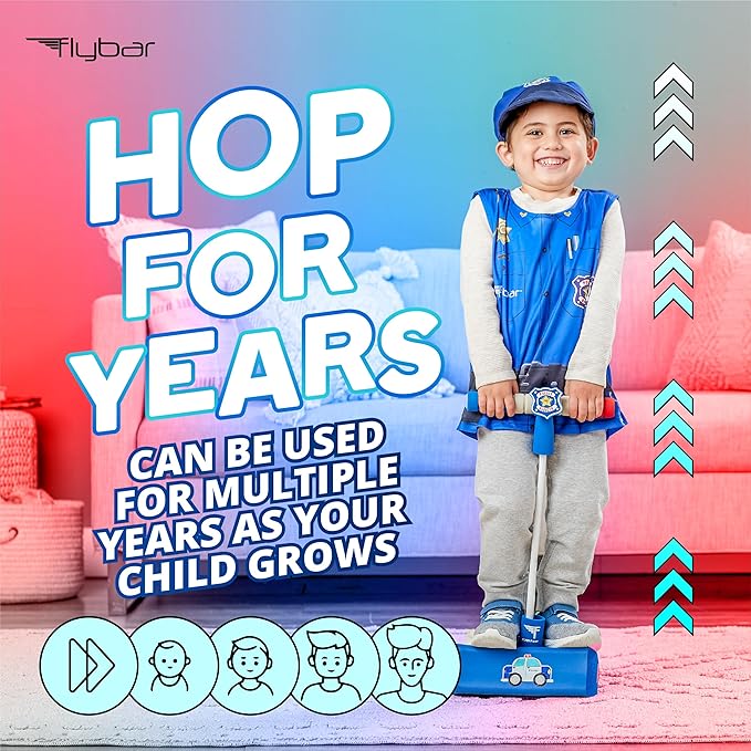 Flybar My First Foam Pogo Jumper for Kids Fun and Safe Pogo Stick for Toddlers, Durable Foam and Bungee Jumper for Ages 3 and up, Supports up to 250lbs