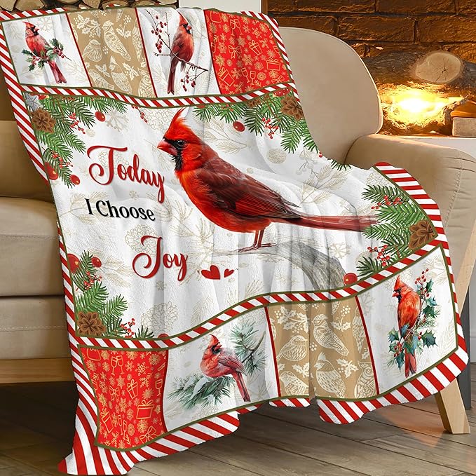 Cardinal Blanket Cardinal Throw Blanket Gifts for Bird Lover Kids Girls Boys Adults Women Men Super Soft Cozy Plush Fluffy Fuzzy Fleece Blanket Decor 50''X60''