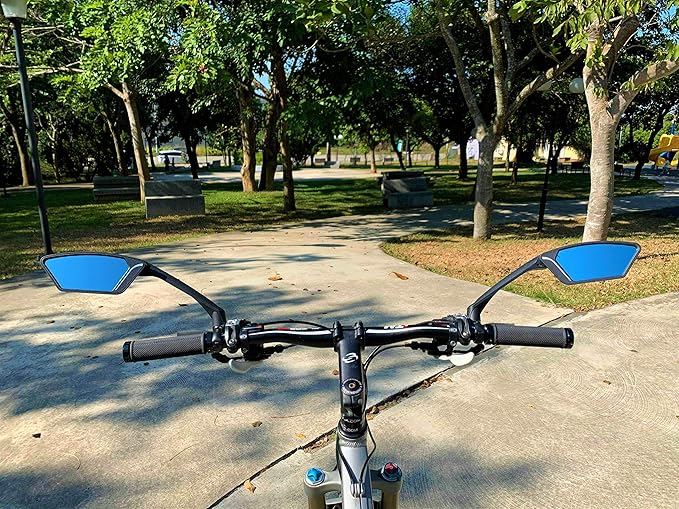 MEACHOW New Scratch Resistant Glass Lens,Handlebar Bike Mirror, Rotatable Safe Rearview Mirror, Bicycle Mirror,ME-010