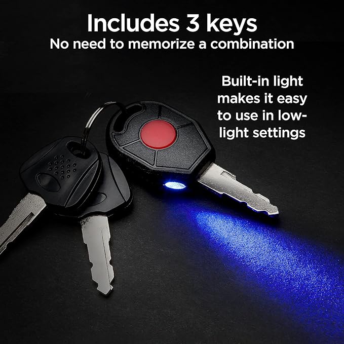 Schwinn Bike Cable Lock with A Lighted Key, 6 feet x 15 mm Anti Theft Bicycle Lock, Security Level 3