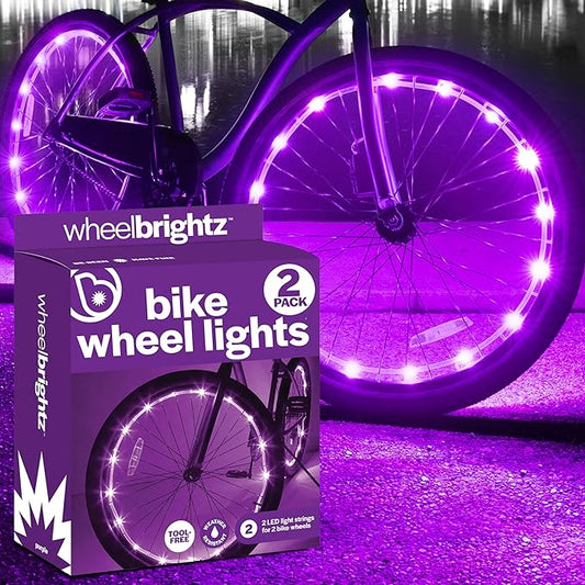 Brightz WheelBrightz LED Bike Wheel Lights - 2025 Edition with Superior Straps & LED-Weatherproof Shield! 14 Colors - Unmatched Durability, Visibility & 48+ Hours of Dazzling Illumination