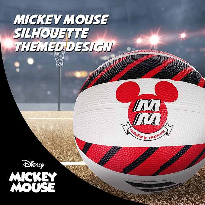 Disney Mickey Mouse Basketball Size 6, Indoor and Outdoor Game Youth Sports Ball for Boys and Girls