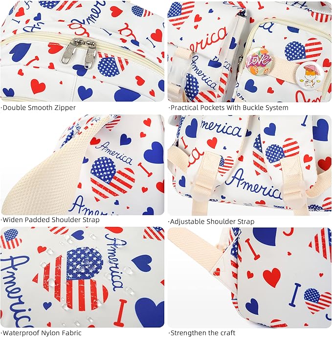 Laptop Backpacks 16 In School Bag College Backpack Anti Theft Travel Daypack Bags Bookbags for Teens Girls Women (White-1)