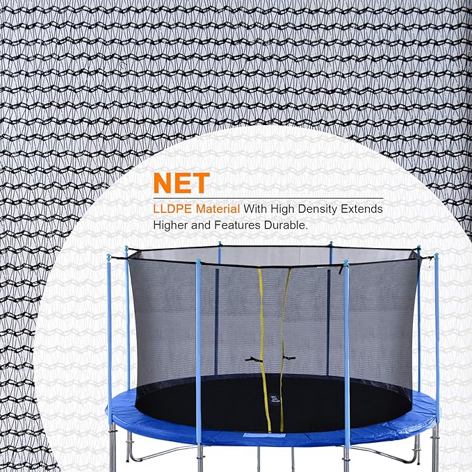 Exacme Trampoline Enclosure Set, Inner Net with Poles Hardware for C14 C15 C16, 6181-N