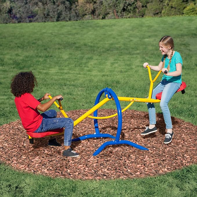 Gym Dandy Indoor & Outdoor Playground Equipment Teeter Totters, 360 Spinning Seesaw, Swing Set for Children Exercises Age 3-12