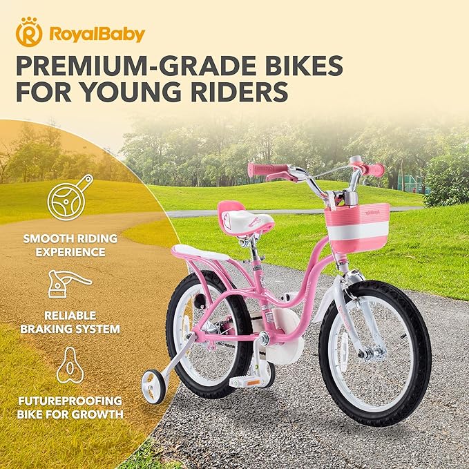 Royalbaby Princess Girls Kids Bike 12 14 16 18 20 Inch Children Bicycle with Basket for Age 3-12 Years