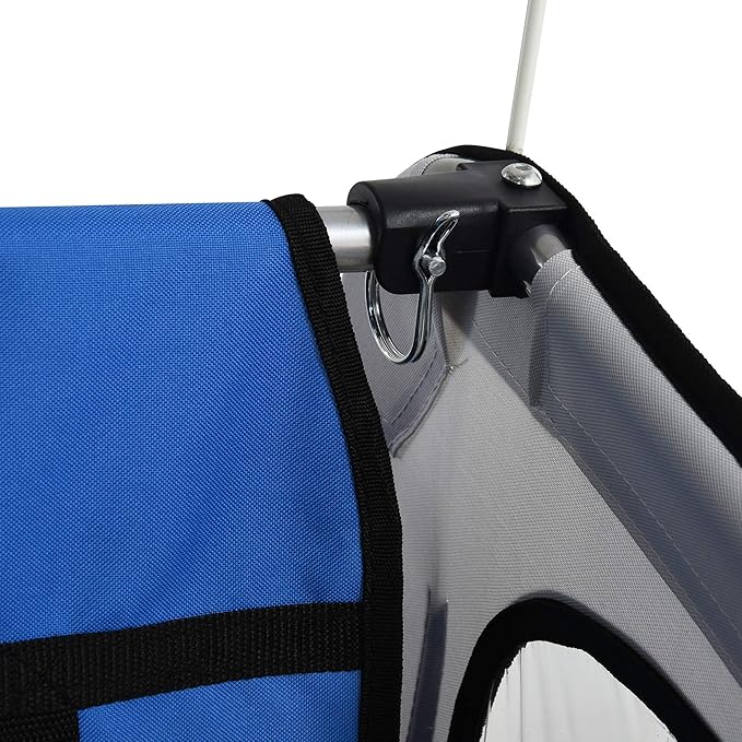 Aosom 2-Seat Child Bike Trailer for Kids with a Strong Steel Frame, 5-Point Safety Harnesses, & Comfortable Seat