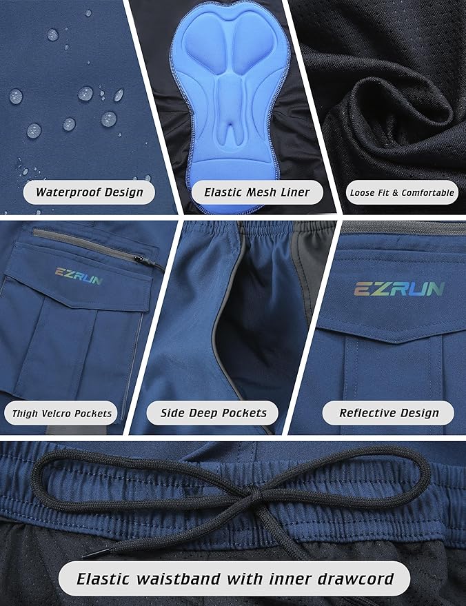 Men's Mountain Bike Shorts 3D Padded Bicycle Biking Shorts Quick Dry Lightweight MTB Cycling Shorts