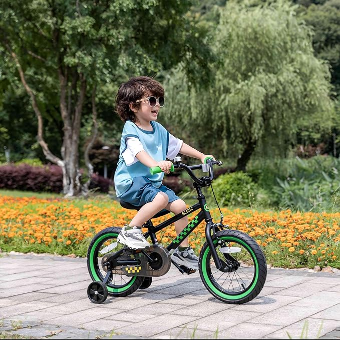 Glerc NuNu 12 14 16 Inch Kids Bike BMX Style for 2-8 Years Old Boys Girls, Toddler Bicycles with Training Wheels & Coaster Brake, Multiple Colors