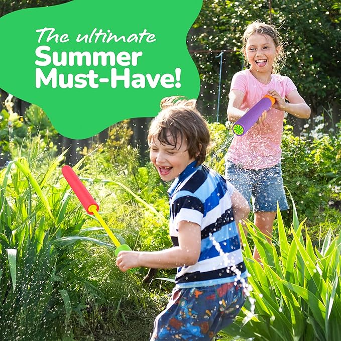 ArtCreativity Foam Water Guns for Kids - 6 Pack - Long Range Swimming Pool Noodle Water Squirter - Fun Water Blaster Fighting Game Toys - Summer Beach Party Outdoor Supplies