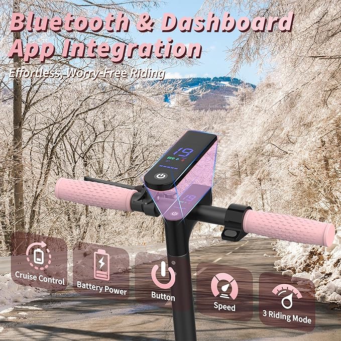 Electric Scooter - 8.5"/10'' Solid Tires, 350W/500W Motor, Up to 19-22MPH and 21-24Miles Long-Range Portable Commuting Scooter for Adults with Double Braking System and App