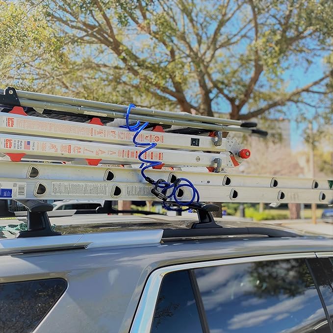 Security Cable Lock Set (5ft to 25ft Lengths) – Weatherproof, Looped Ends, Coiled, Compact, Includes U-Lock, Anti-Theft for Bikes, Patio Furniture, Kayaks, Outdoor Equipment 5ft