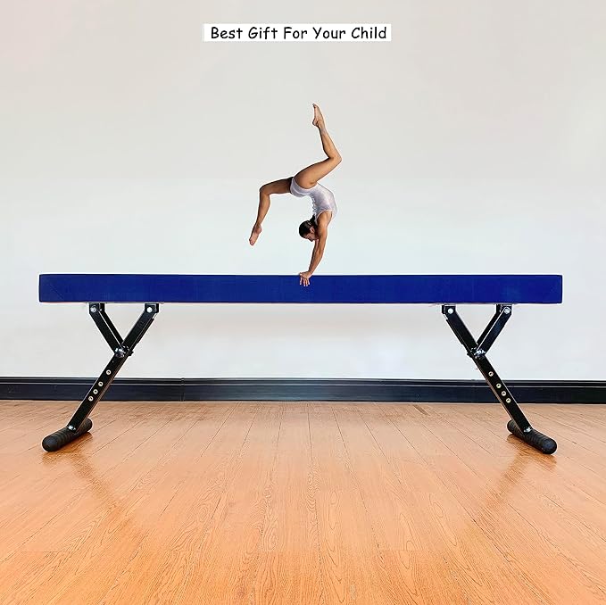 Adjustable Balance Beam 8 ft Gymnastic Beam Adjustable Height for Kids and Teenage of All Gymnastic Levels, Gymnastic Training Beam Gymnastic Equipment for Athlete Home and Gym Club Use