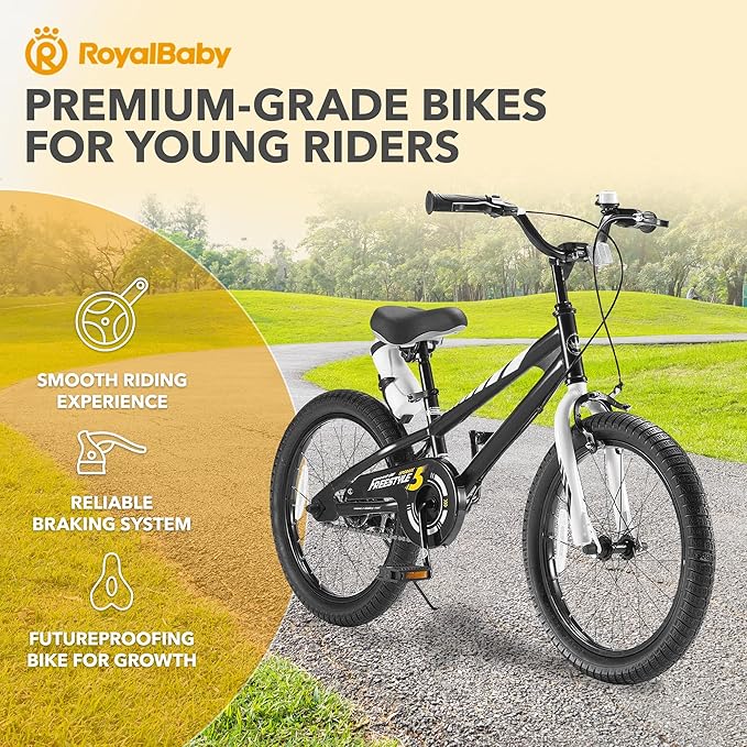 RoyalBaby Kids Bike EZ Balance to Pedal Dual Handbrake Toddlers Boys Girls Bicycle 12-20 Inch for Age 3-10 Years