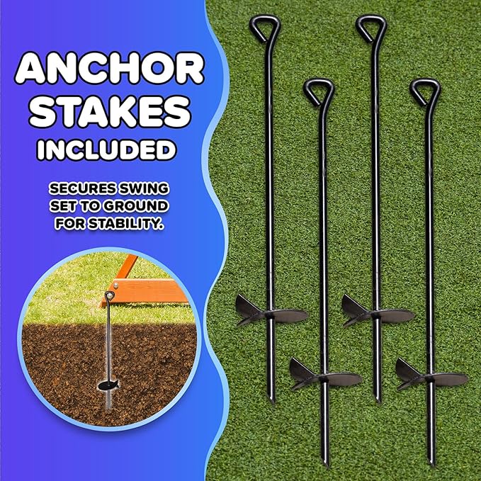 Sportspower™ Wildwood Wooden Swing Set: 2 Height Adjustable Swings and 40" Saucer Swing, Backyard Outdoor Playset for Kids