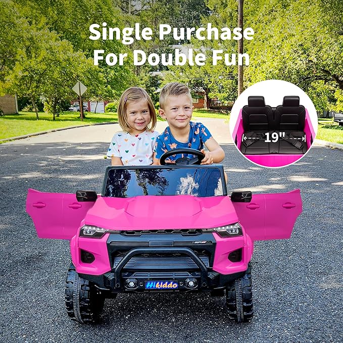 24V 2 Seater Ride on Toy for Big Kids, Electric SUV Kids Car to Drive with Parent Remote, 2WD/4WD Switchable - Pink
