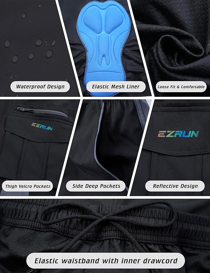 Men's Mountain Bike Shorts 3D Padded Bicycle Biking Shorts Quick Dry Lightweight MTB Cycling Shorts