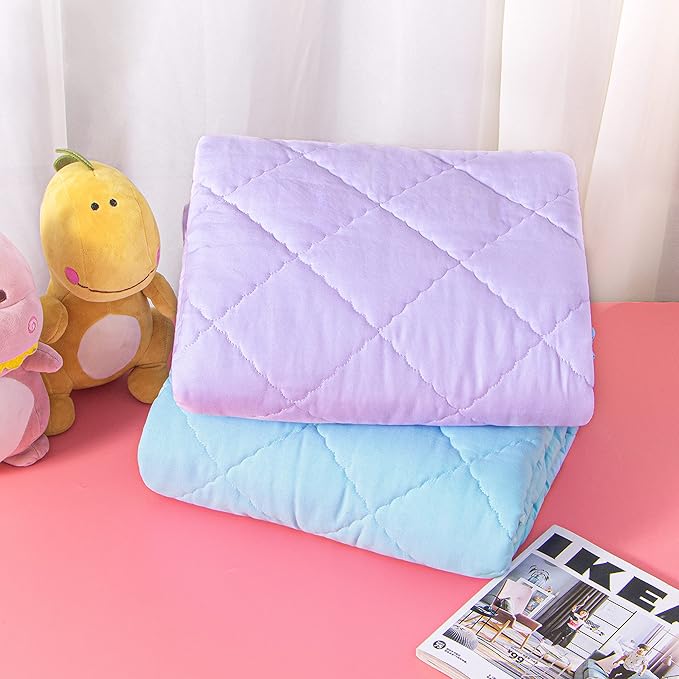 NTBAY Down Alternative Oversized Toddler Comforter, Super Soft and Warm Solid Color Baby Crib Quilted Blanket, 43x60 inches, Aqua