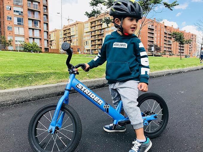 Strider 14x, Balance Bike for Kids 3 to 6 Years - Includes Custom Grips, Padded Seat, Performance Footrest & All-Purpose Tires - Easy Assembly & Adjustments