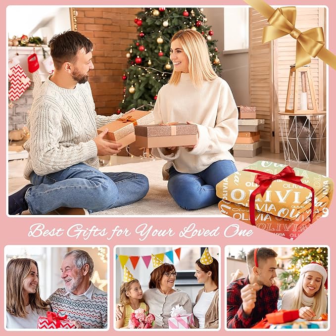 Ship Next Day, Personalized Baby Blanket with Name - Printed in USA, Custom Name Blanket for Boys Girls Kids, Customized Flannel Blankets Gifts for Teen Shower Toddlers Christmas Brithday